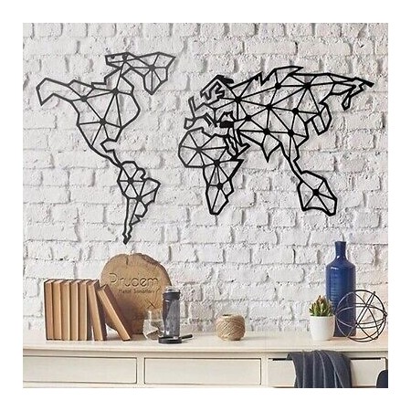 PIRUDEM Art mural en métal carte du monde
