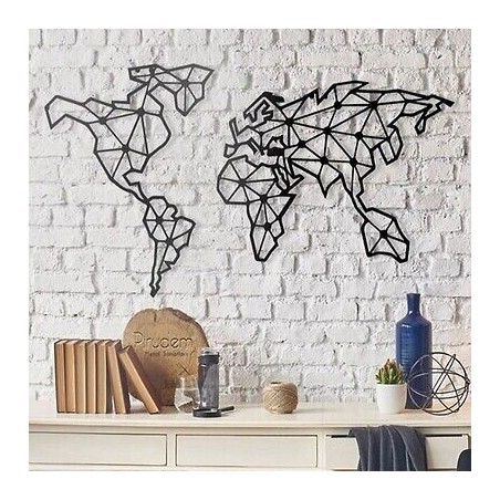 PIRUDEM Art mural en métal carte du monde