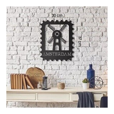 PIRUDEM Tableaux muraux en métal avec timbre d'Amsterdam