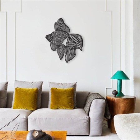 PIRUDEM Déco murale en métal poisson doré