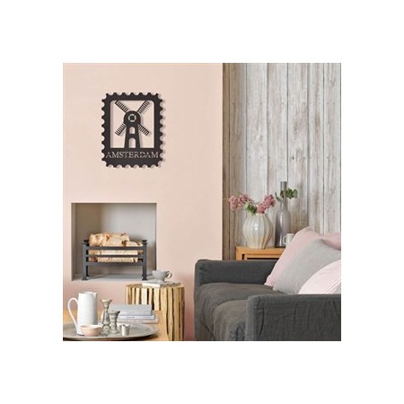 PIRUDEM Tableaux muraux en métal avec timbre d'Amsterdam
