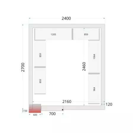 CR 240x270x220 – FROID froid positif – commerce alimentaire – Réf 44157