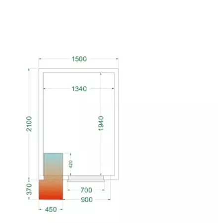 CRPF1521 – Chambre froide positive froid positif – commerce alimentaire – Réf 44171