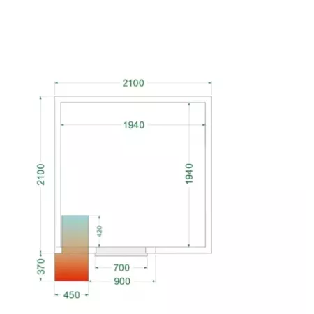CRPF2121 – Chambre froide positive froid positif – commerce alimentaire – Réf 44180