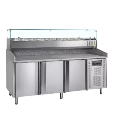 PT1300 + GVC38-200 – Comptoirs à pizza froid positif – commerce alimentaire – Réf 67416