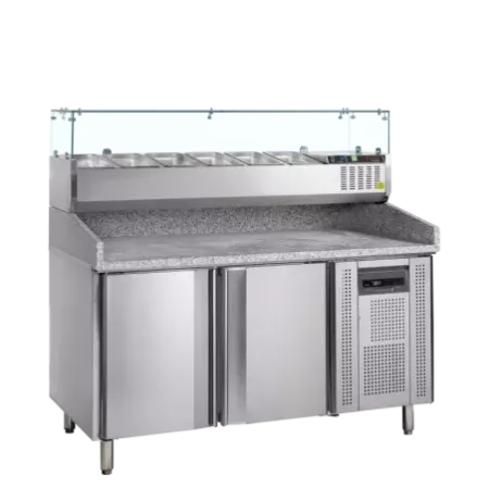 PT1200 + GVC38-150 – Comptoirs à pizza froid positif – commerce alimentaire – Réf 67417