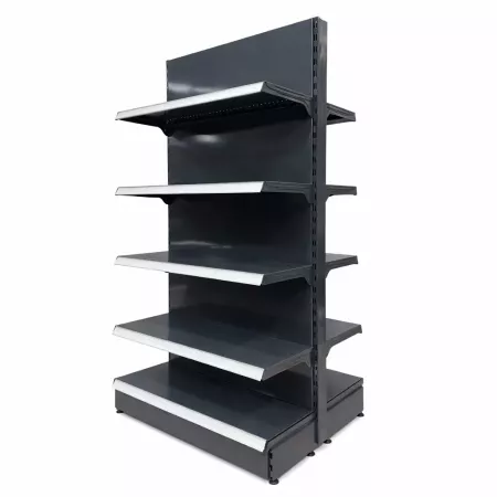 Gondole centrale professionnelle pour magasin – Rayonnage acier – Hauteur 180 cm – Préconfigurée