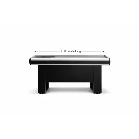 Meuble de sortie de caisse « La Marseillaise » – PMR en L – aluminium – coloris noir SORTIE DE CAISSE – équipement magasin