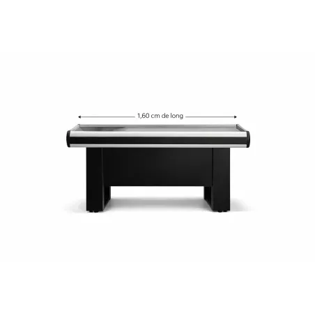 Meuble de sortie de caisse « La Marseillaise » – PMR en L – aluminium – coloris noir SORTIE DE CAISSE – équipement magasin