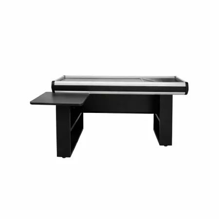 Meuble de sortie de caisse « La Marseillaise » – PMR en L – aluminium – coloris noir SORTIE DE CAISSE – équipement magasin