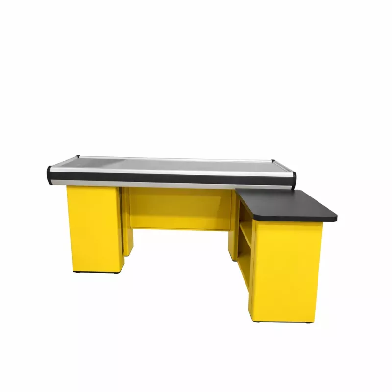 Meuble de sortie de caisse « La Parisienne » – coloris jaune professionnel – SORTIE DE CAISSE – équipement magasin