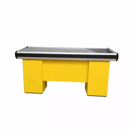 Meuble de sortie de caisse « La Parisienne » – coloris jaune professionnel – SORTIE DE CAISSE – équipement magasin