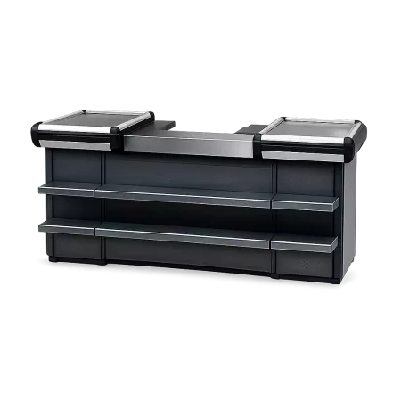 Sortie de caisse expresse compacte – façade rayonnage 3 niveaux – aluminium antichoc SORTIE DE CAISSE – équipement magasin