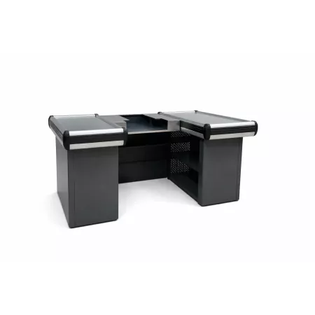 Sortie de caisse expresse compacte – façade rayonnage 3 niveaux – aluminium antichoc SORTIE DE CAISSE – équipement magasin