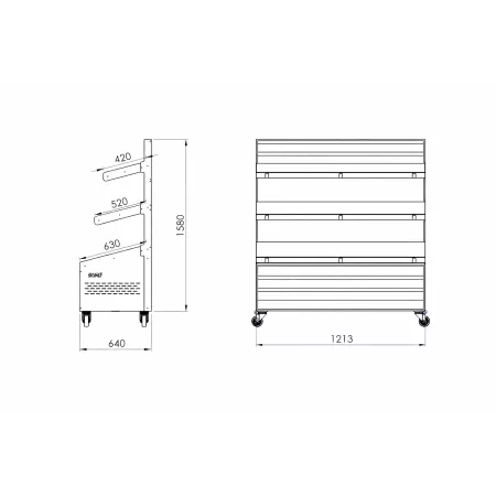 Présentoir Mural Fruits & Légumes Mobile 3 Niveaux – MANGOSTEEN MURAL