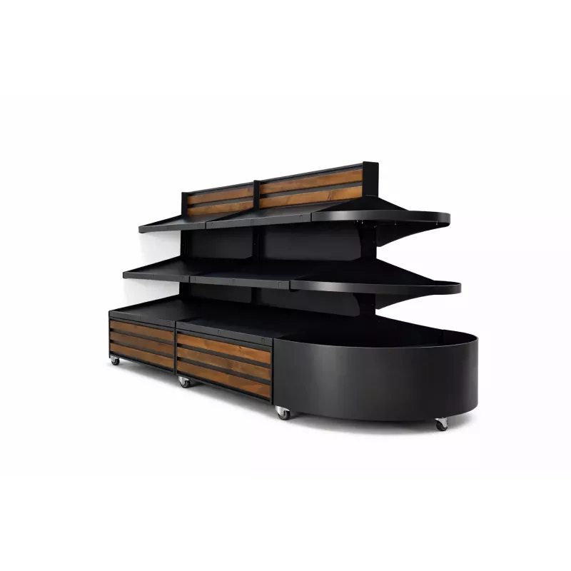 Mobilier Îlot Central Fruits & Légumes Modulaire 3 Niveaux Arrondi – MANGOSTEEN