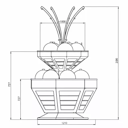 Bar à Olives Rotatif Octogonal 2 Niveaux – Tourniqué à Olive