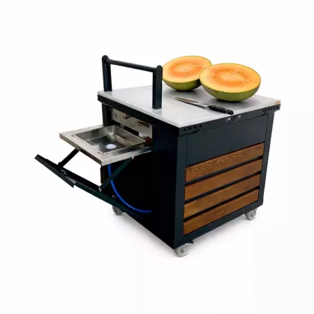 Table de Découpe Pastèque Professionnelle avec Évier Intégré