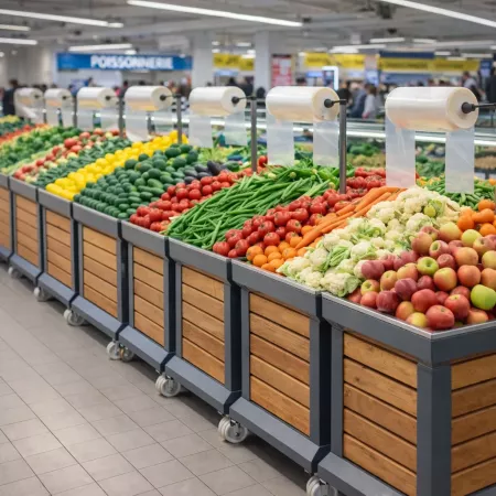 Présentoir Vrac Fruits & Légumes sur Roulettes – Box Pro