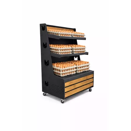 Présentoir Œufs Professionnel sur Roulettes – Andalouse Noir