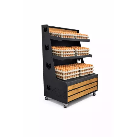 Présentoir Œufs Professionnel sur Roulettes – Andalouse Noir