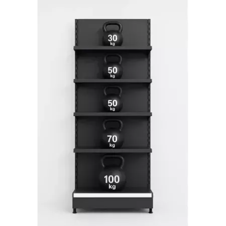 Rayonnage mural 2 unités – H220 cm – préconfiguré – configurable pour magasin